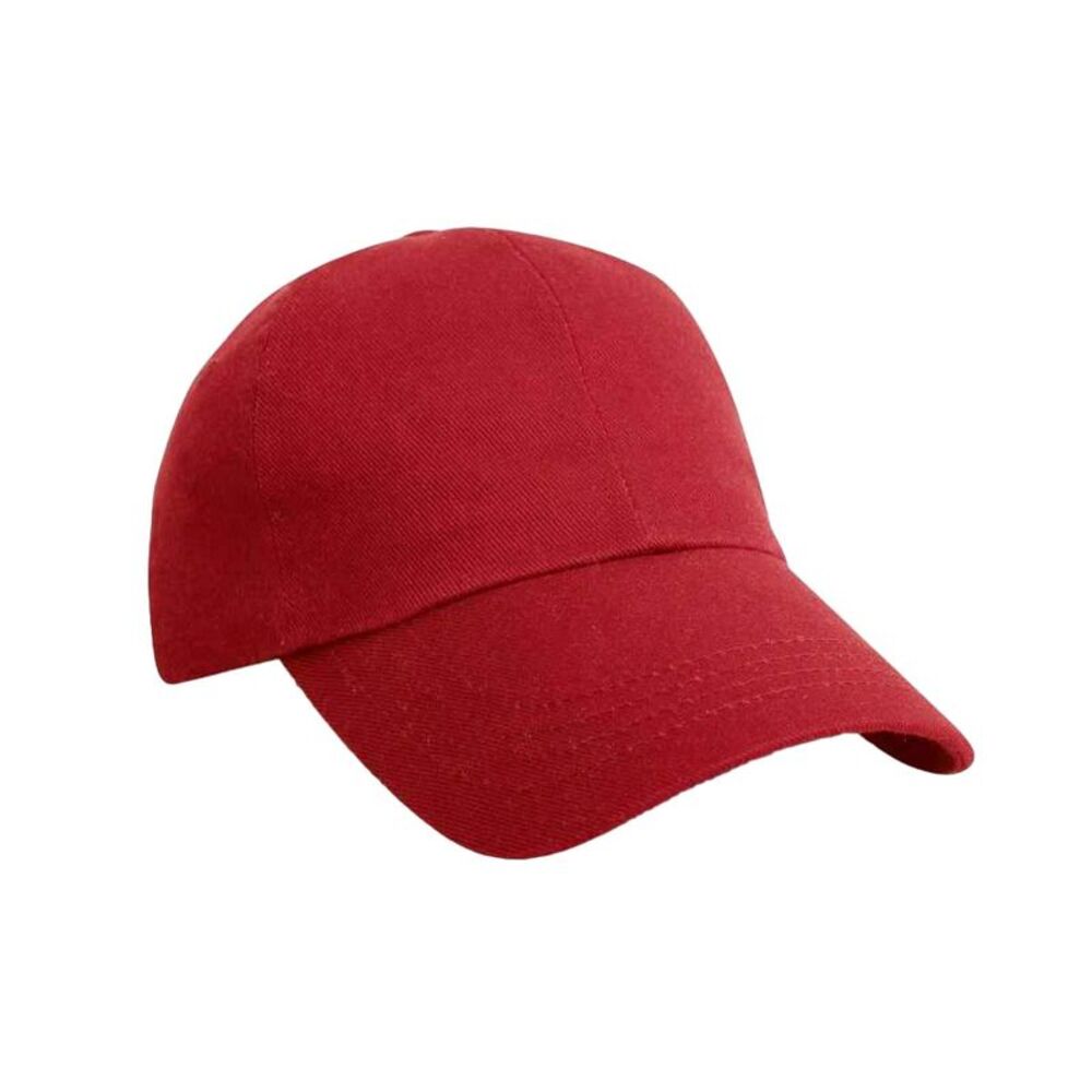 Result Headwear Pro Style Plain Heavy Brushed Cotton Baseball Cap / Red